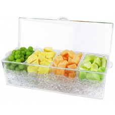 4 Section Condiment on Ice, Clear 